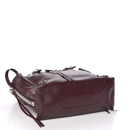 Balenciaga Calfskin Papier Mini A4 Zip Around Tote Rouge Aubergine 4 of 12