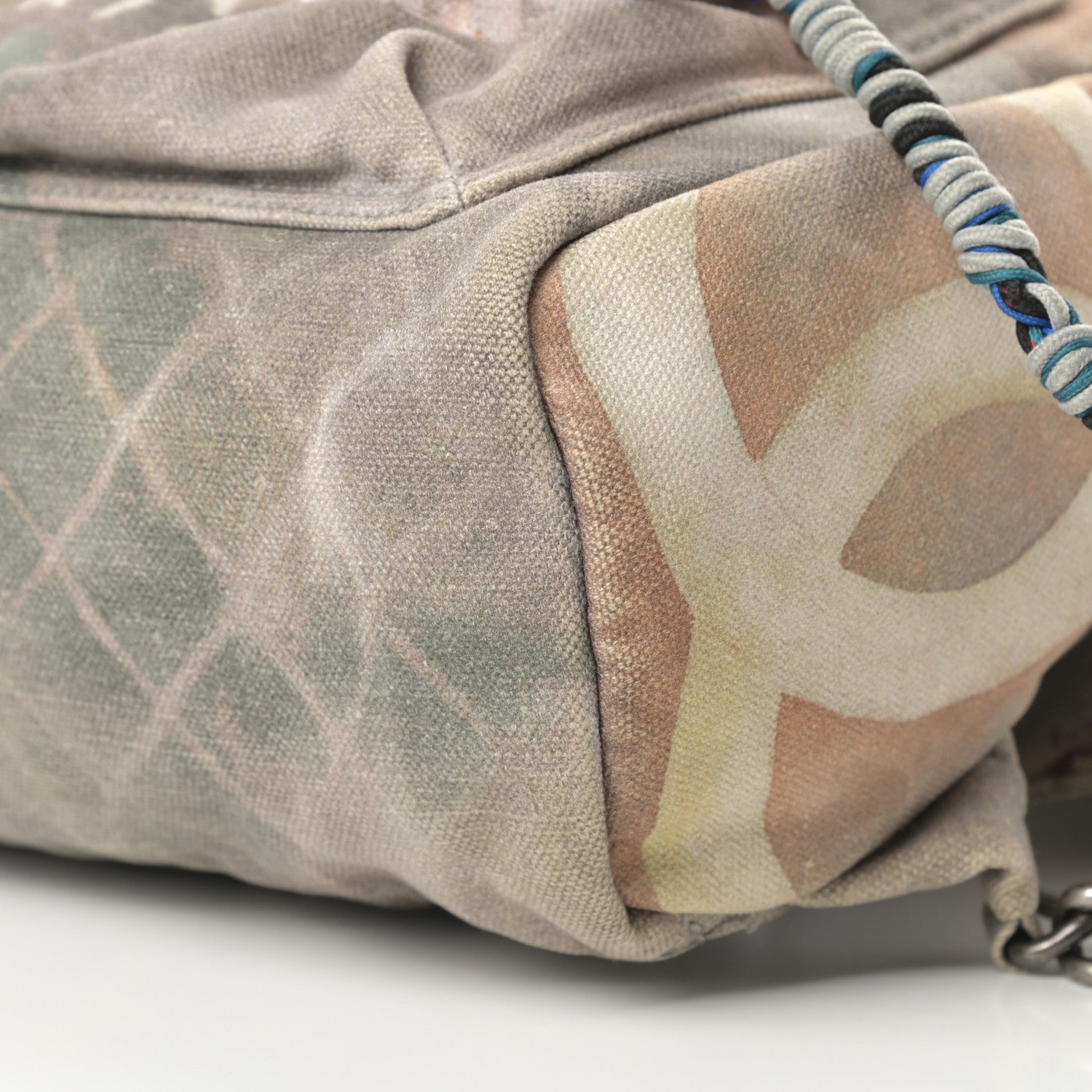 Chanel Graffiti Printed Canvas Medium Backpack Grey 10 of 12