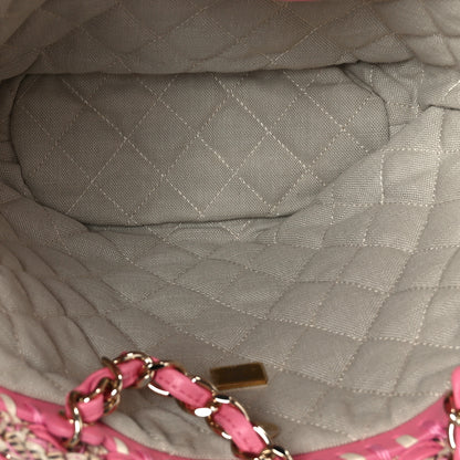 Chanel Mixed Fibers Calfskin Crochet Small Shopping Bag Beige Pink 5 of 11