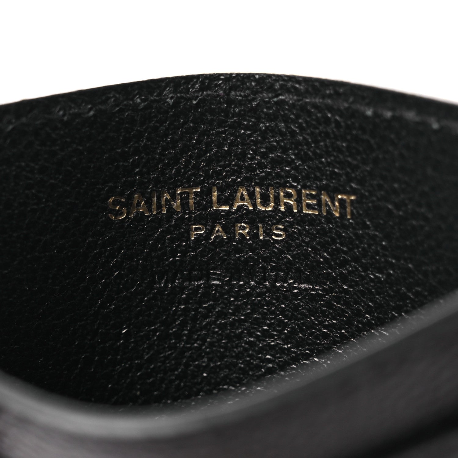 Saint Laurent Grain De Poudre Matelasse Chevron Monogram Credit Card Case Black 6 of 8