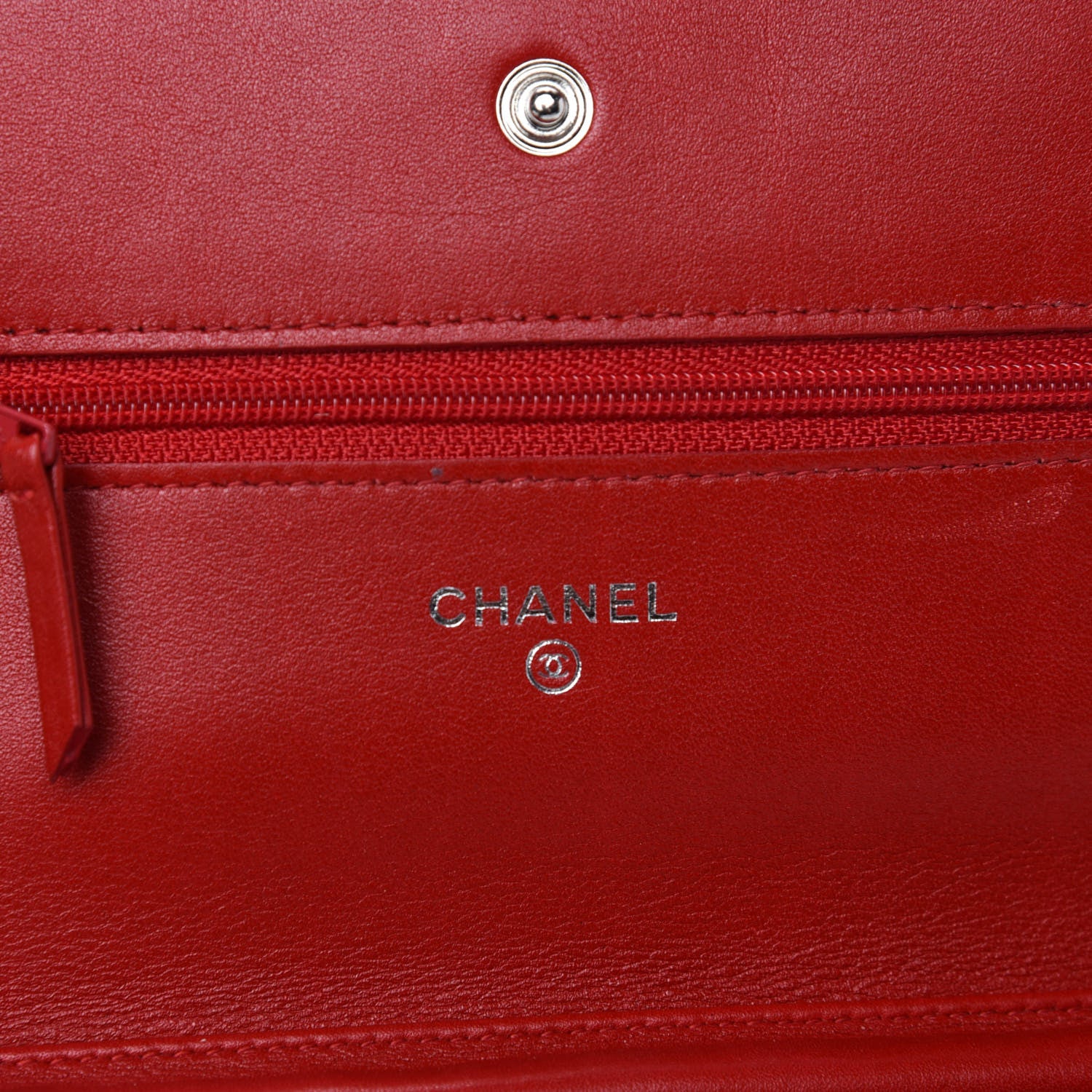 Chanel Patent Camellia Embossed Wallet On Chain WOC Dark Red 8 of 12