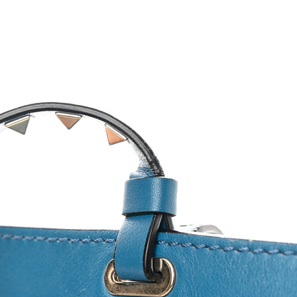 Valentino Garavani Calfskin Medium Rockstud Tote Blue 24 of 25