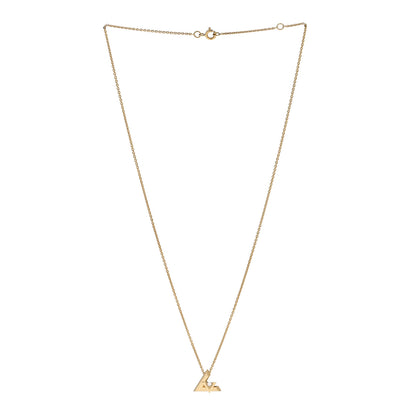 Louis Vuitton 18K Yellow Gold Diamond Small LV Volt One Pendant Necklace 3 of 6
