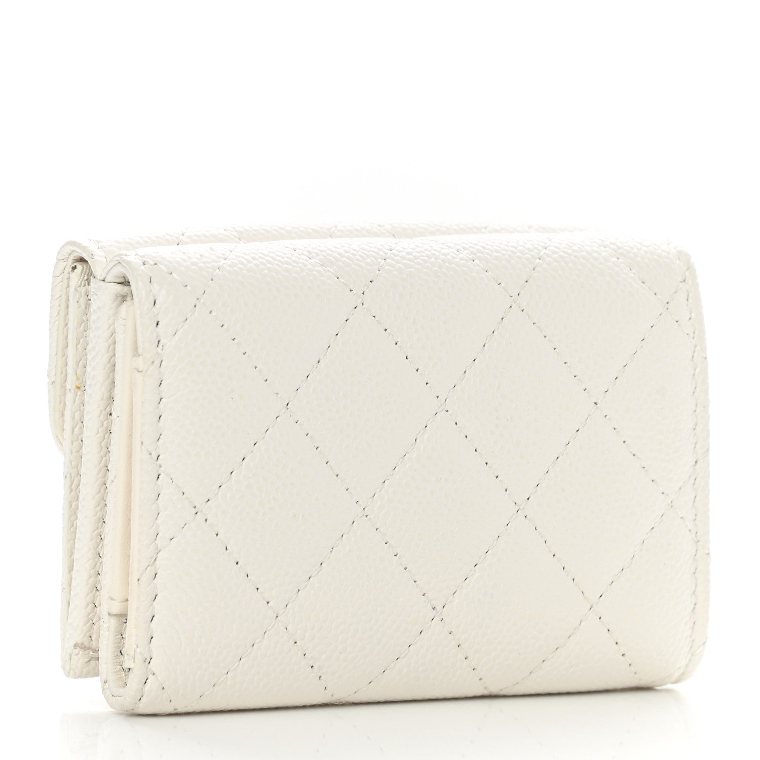Chanel Caviar Quilted Small Flap Wallet White 3 of 10