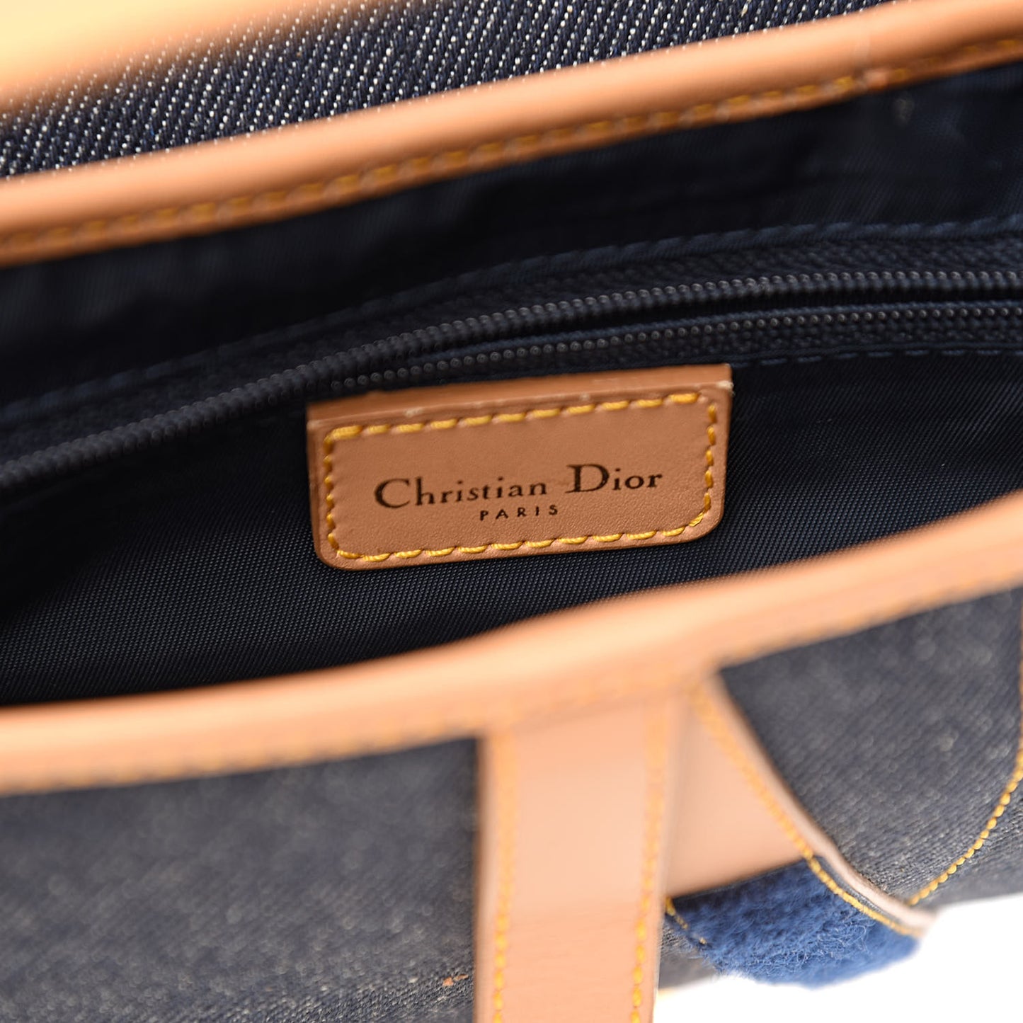 Denim Calfskin Saddle Bag Blue