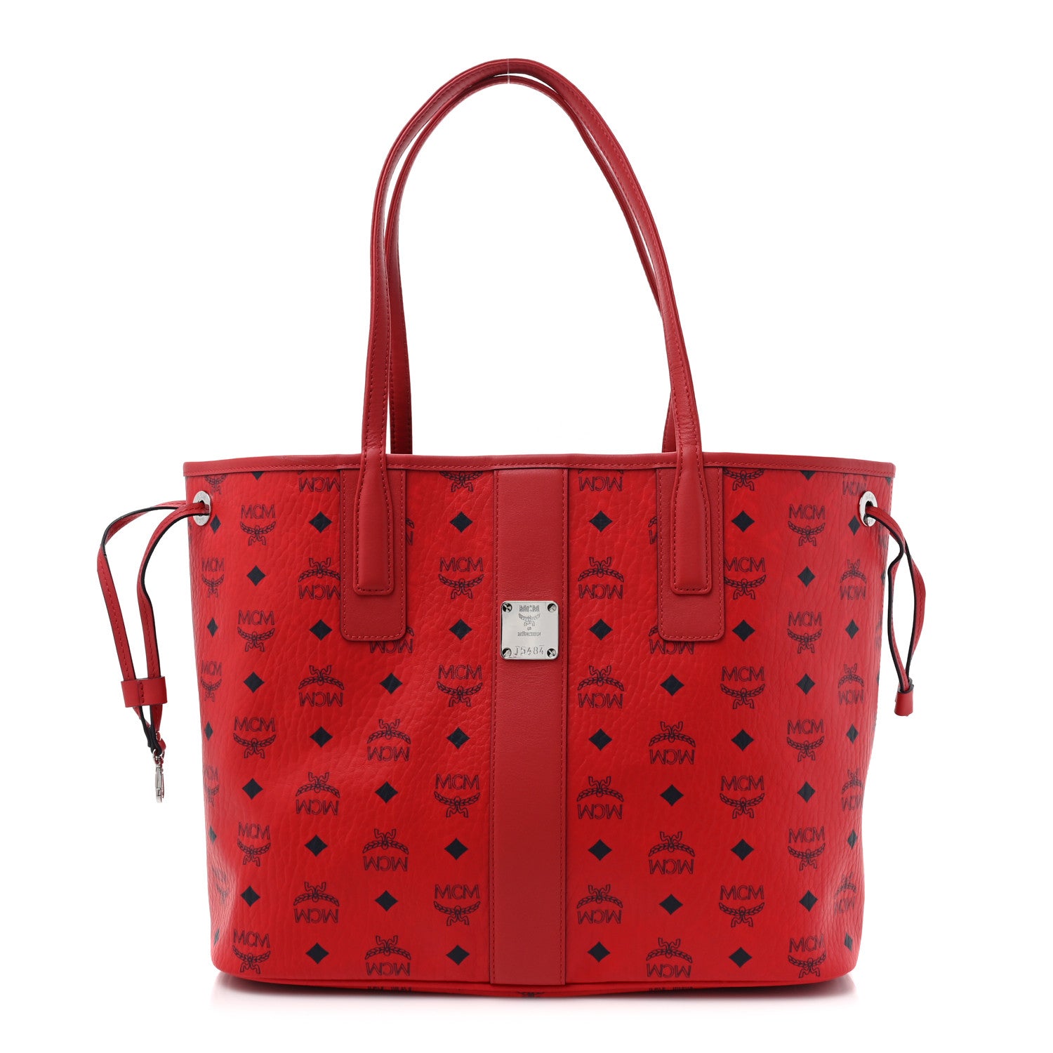 MCM Visetos Medium Liz Reversible Shopper Tote Ruby Red 1 of 16