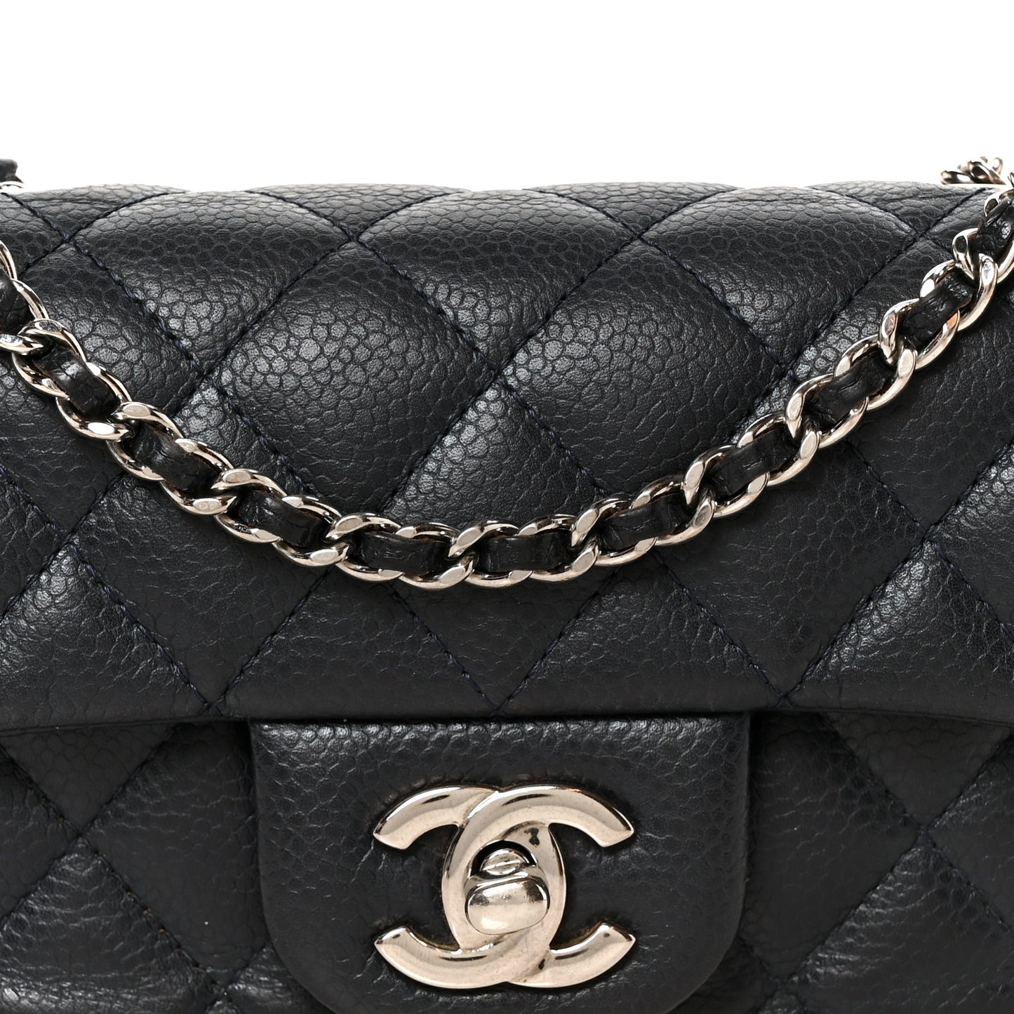 Caviar Quilted Extra Mini Flap Blue