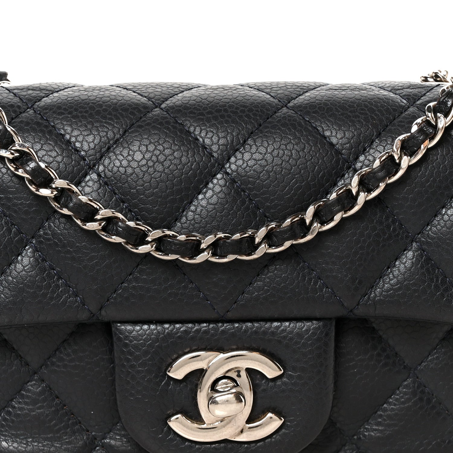 Chanel Caviar Quilted Extra Mini Flap Blue 9 of 11
