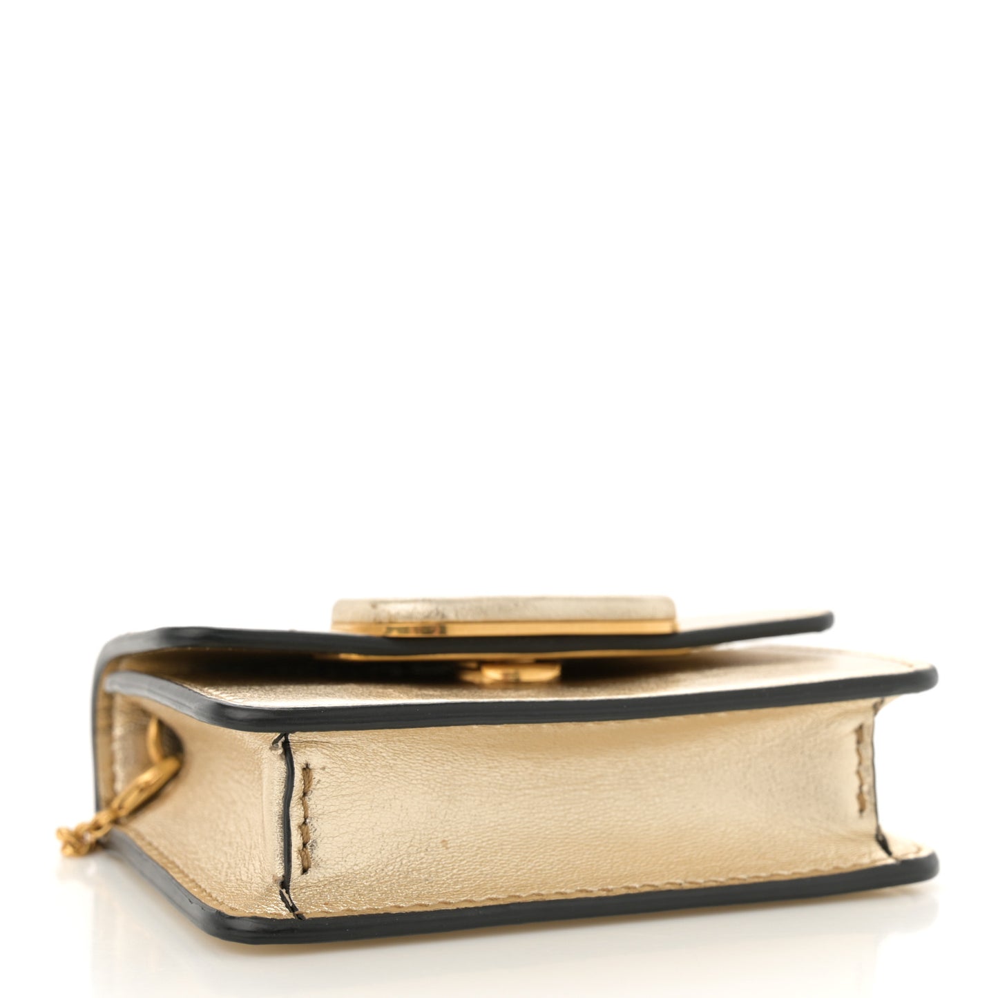 Metallic Calfskin Micro VSling Shoulder Bag Sahara