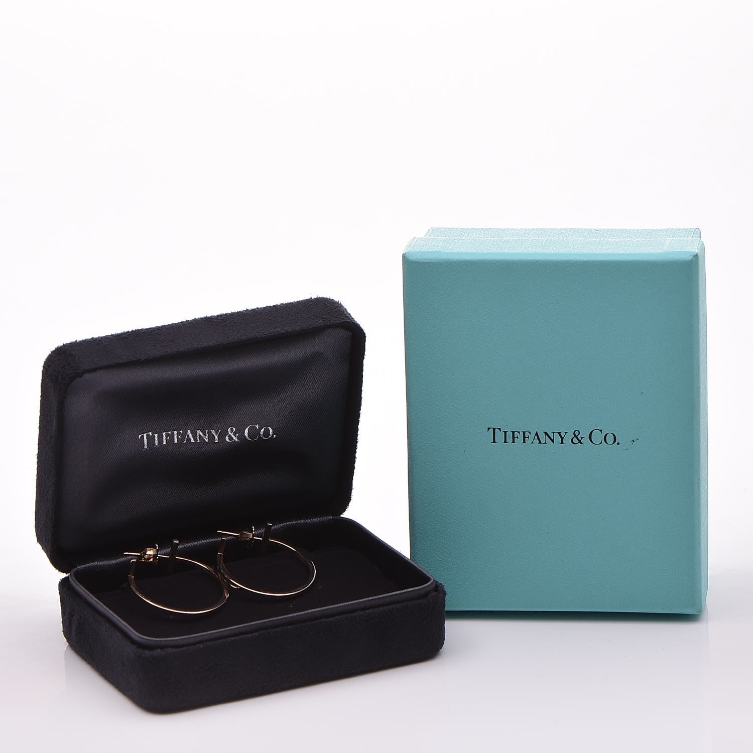 Tiffany 18K Rose Gold Medium T Wire Hoop Earrings 6 of 6