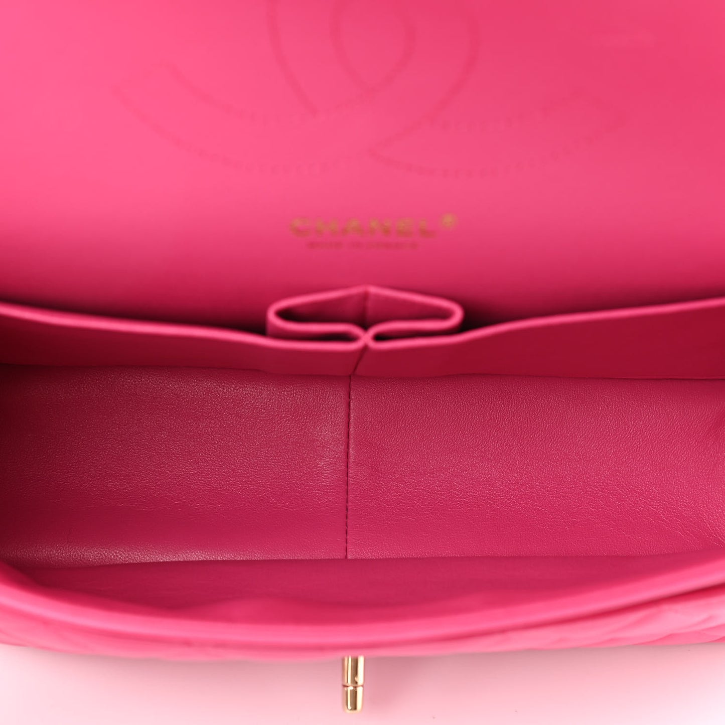 Lambskin Quilted Jumbo Double Flap Fuchsia