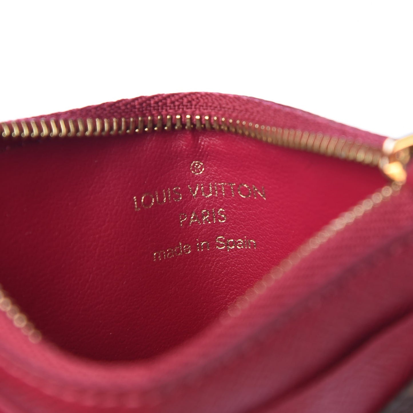 Monogram Zipped Card Holder Fuchsia