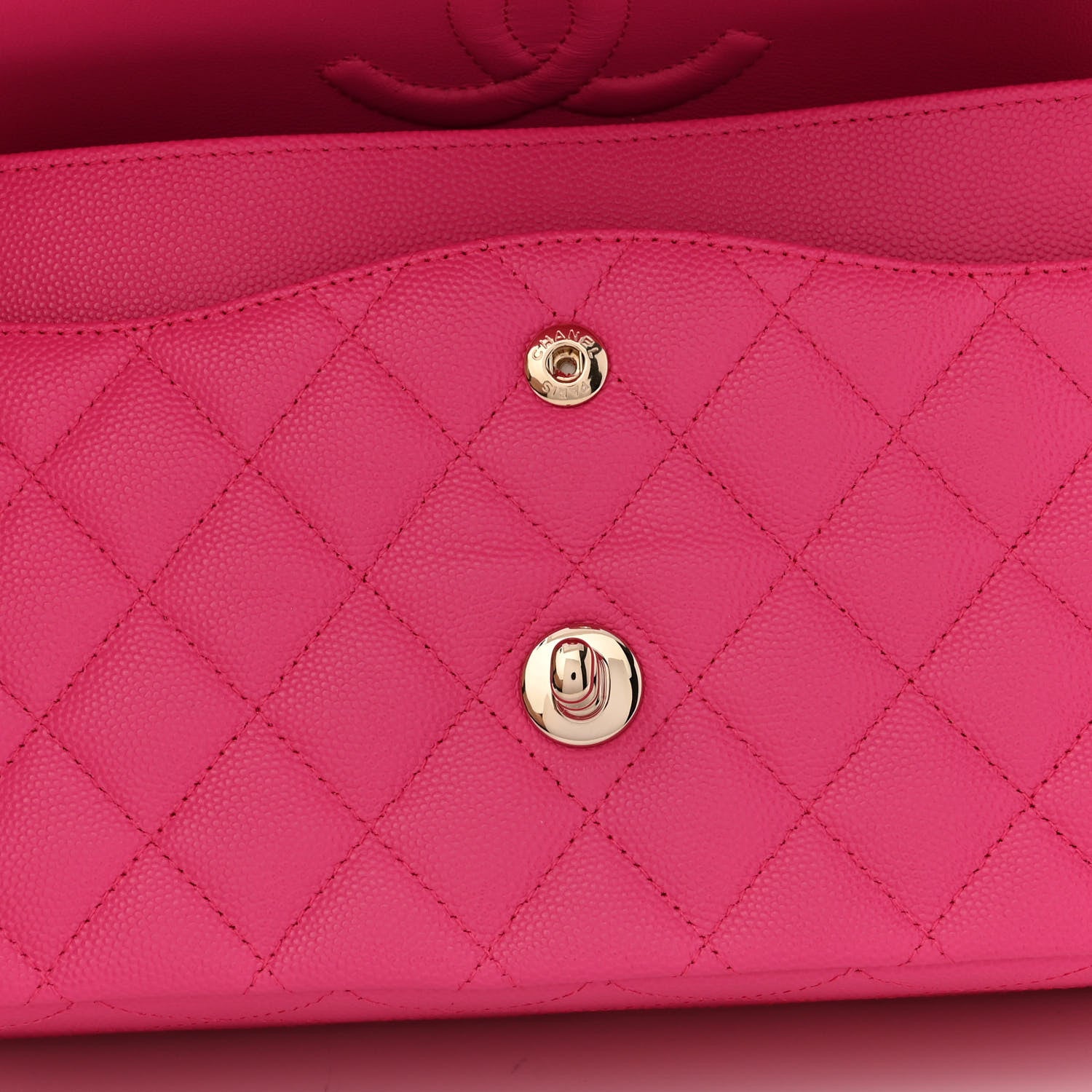 Chanel Caviar Quilted Medium Double Flap Dark Pink 11 of 11