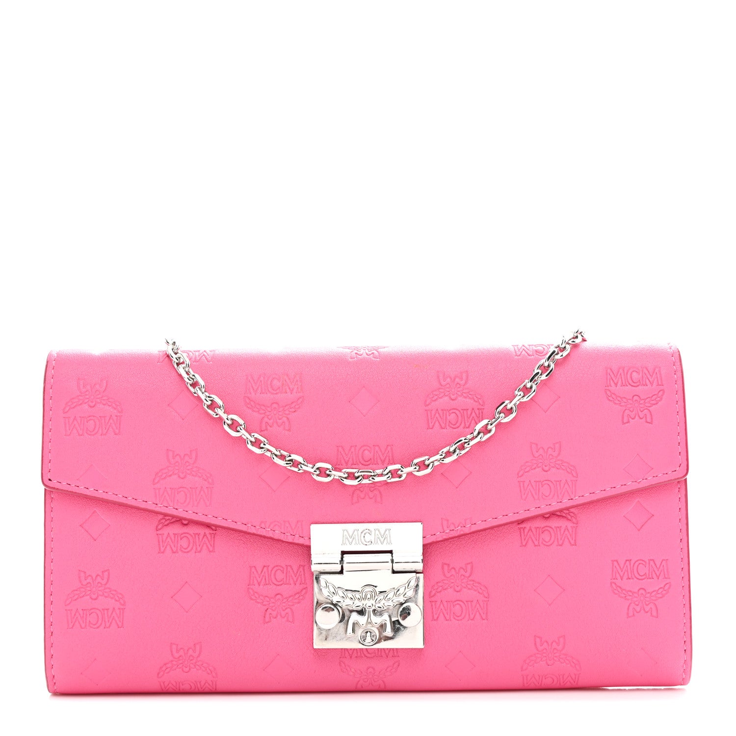 MCM Calfskin Ottomar Large Patricia Wallet On Chain Pink 1 of 12