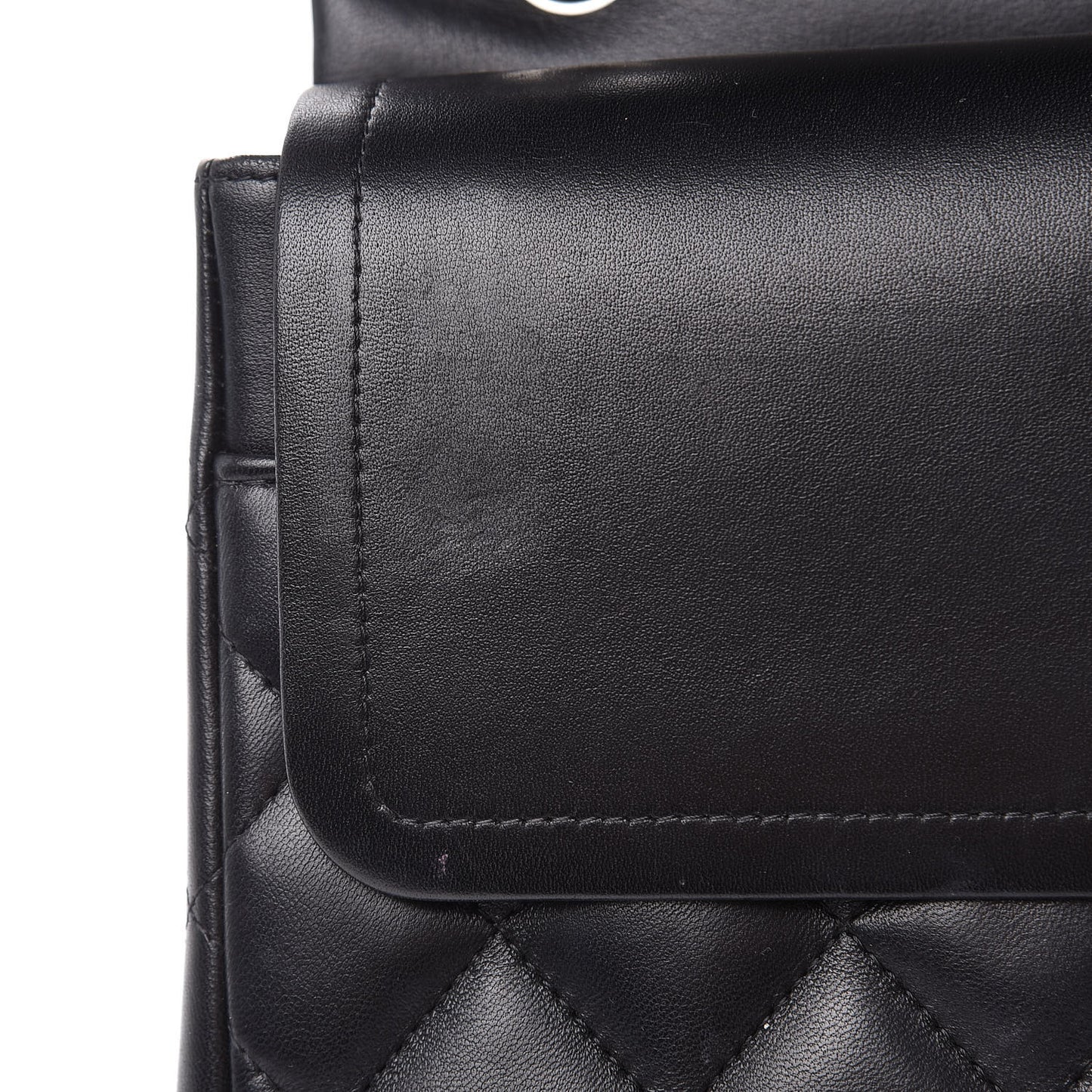 Lambskin Quilted Jumbo Double Flap Black
