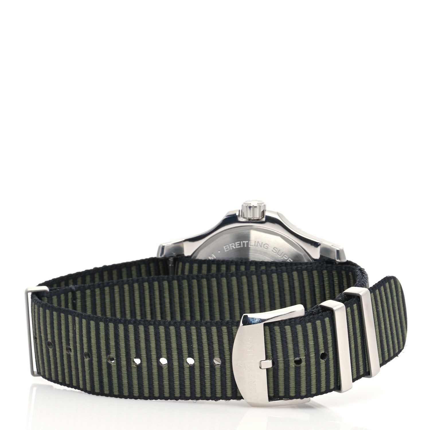 Breitling Stainless Steel Nylon 44mm Super Ocean Chronometer Automatic Watch Green A17367 3 of 5