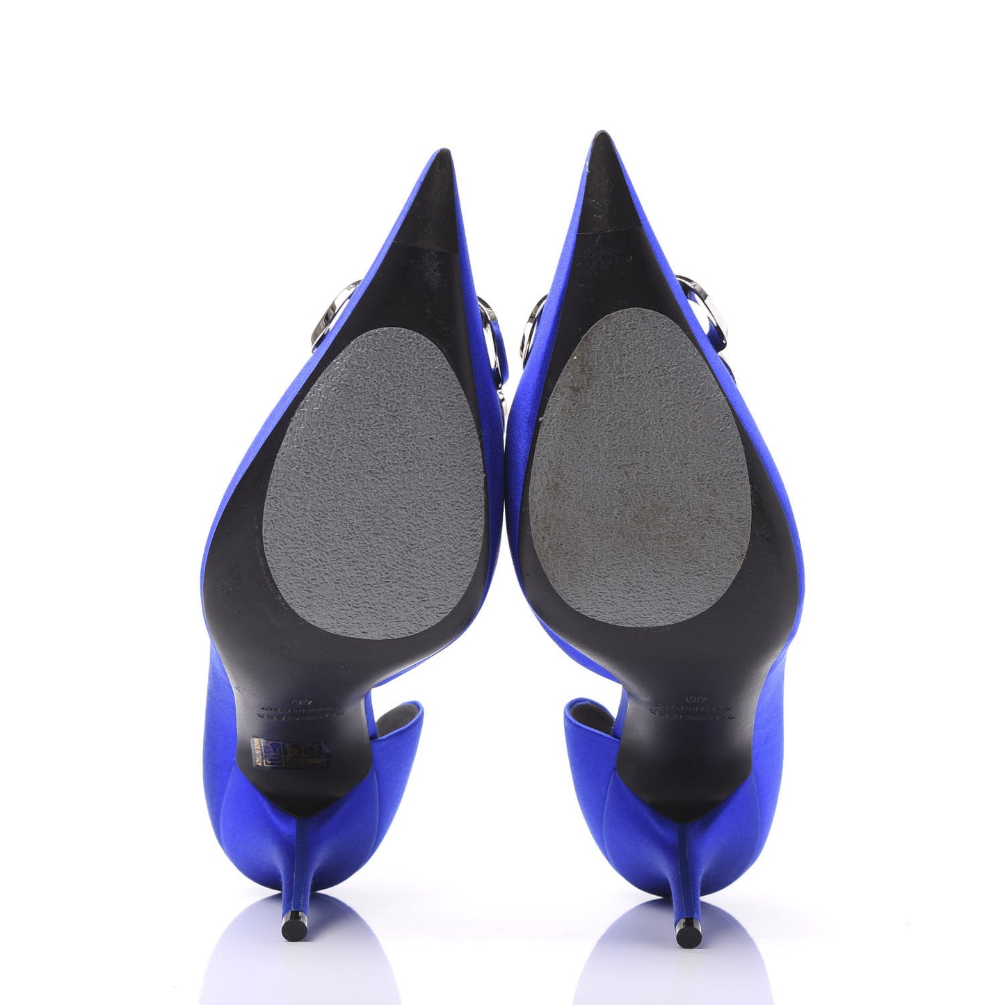 Satin Talon d'Orsay Pumps 40 Bleu