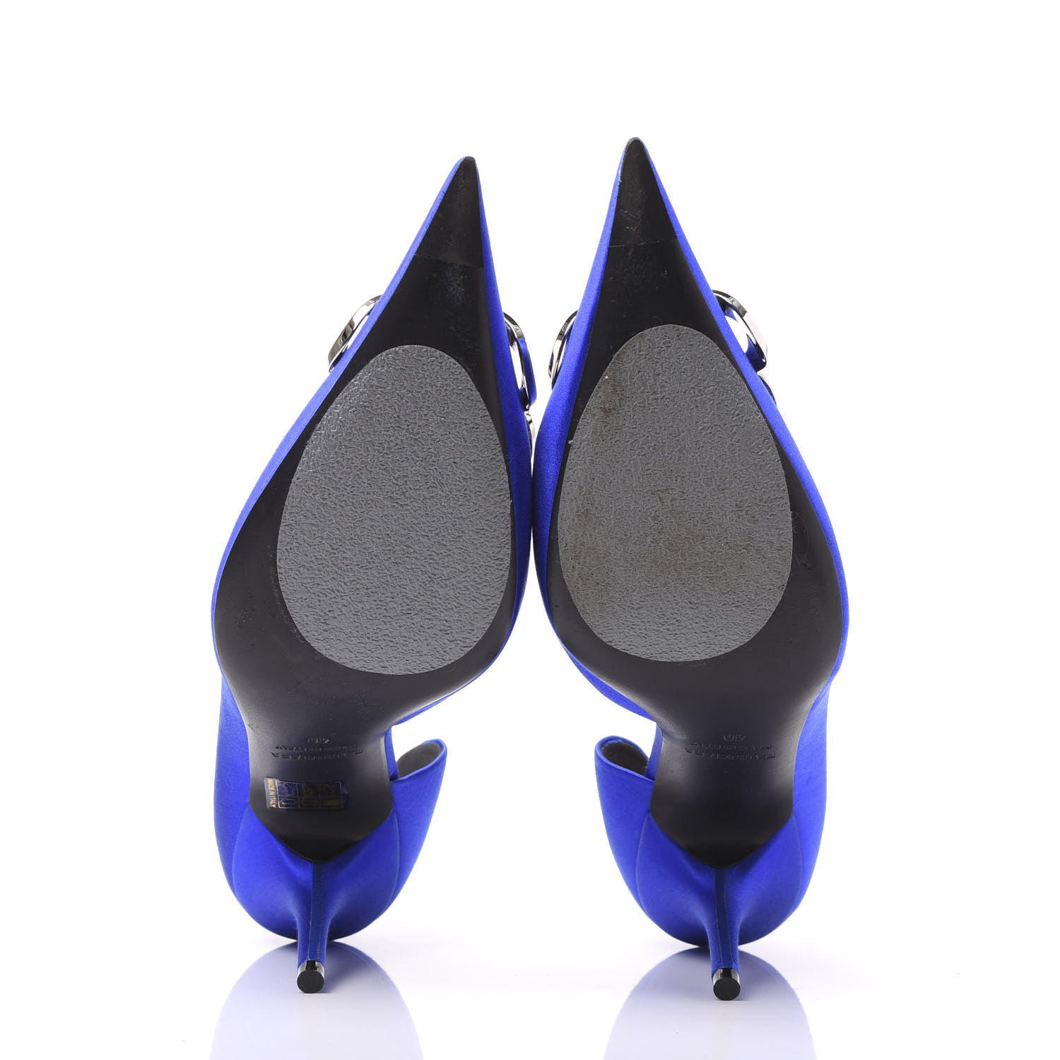 Balenciaga Satin Talon d'Orsay Pumps 40 Bleu 5 of 8