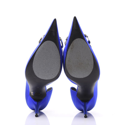 Balenciaga Satin Talon d'Orsay Pumps 40 Bleu 5 of 8