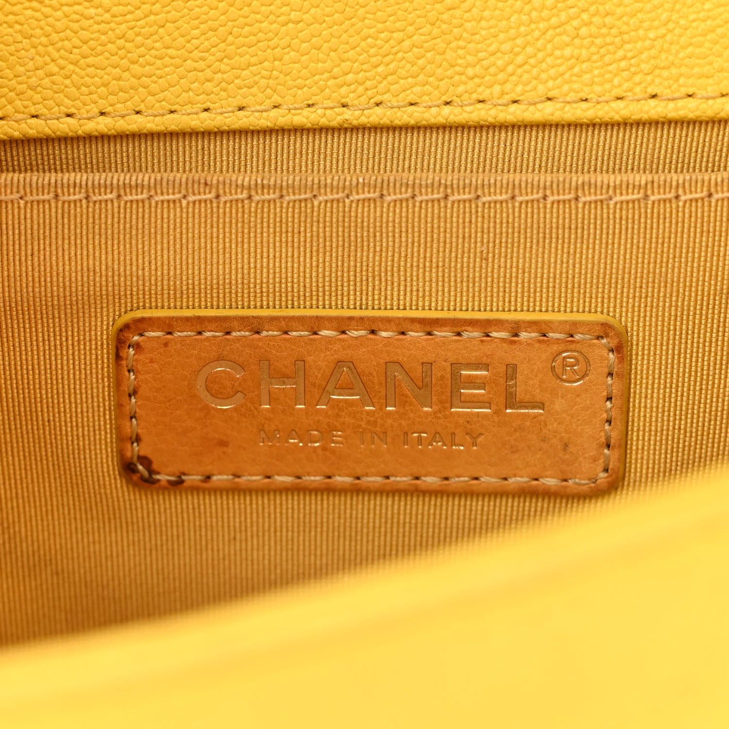 Chanel Caviar Quilted Small Boy Flap Yellow 6 of 17