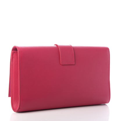 Saint Laurent Calfskin Classic Y Ligne Clutch Fuchsia 3 of 9