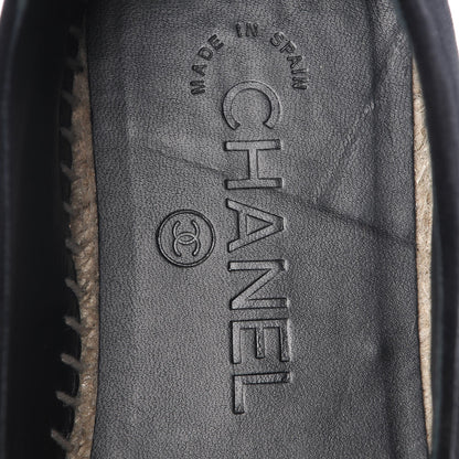 Chanel Velvet Logo Espadrilles 38 Black 7 of 11