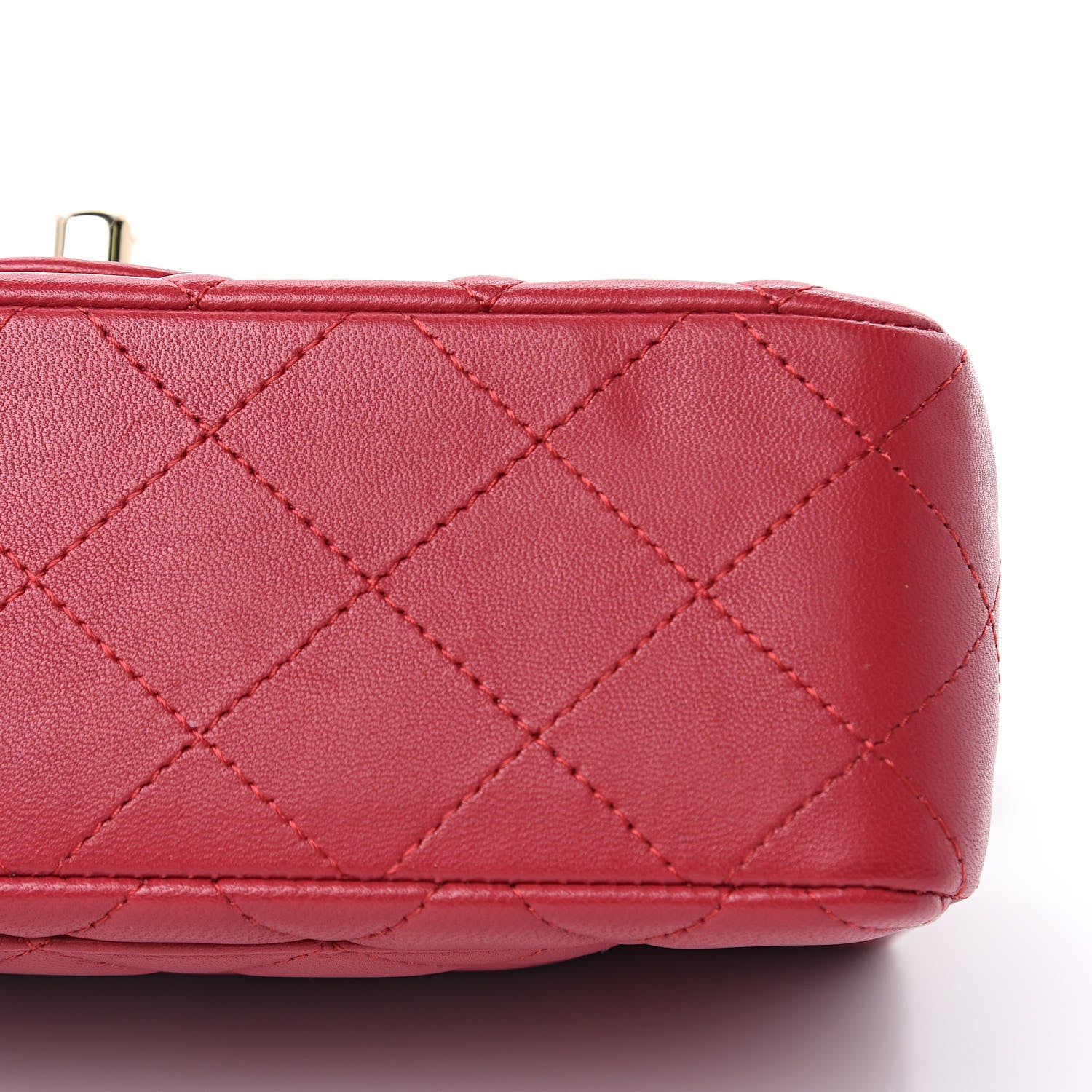 Chanel Lambskin Quilted Mini Rectangular Flap Red 10 of 11
