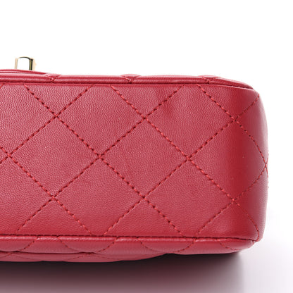 Chanel Lambskin Quilted Mini Rectangular Flap Red 10 of 11