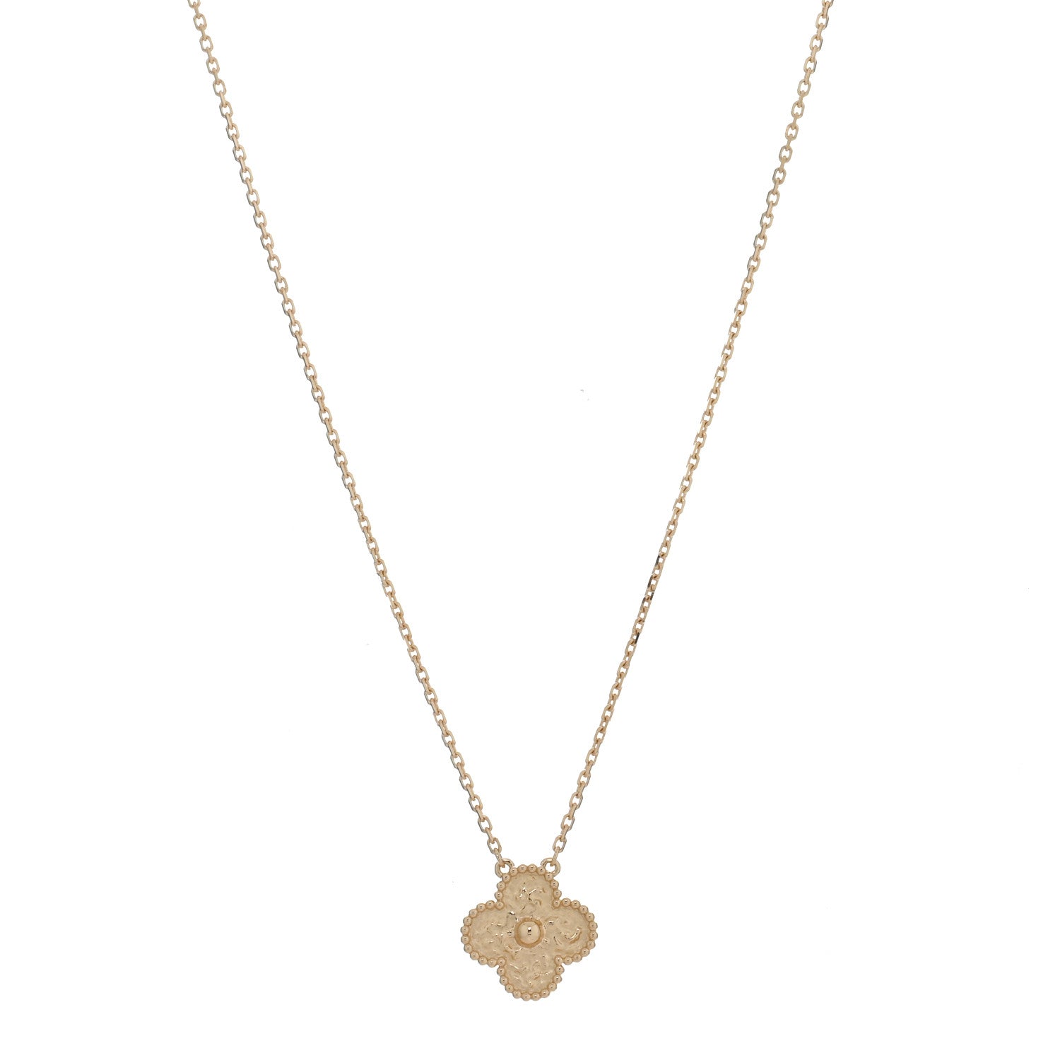 Van Cleef & Arpels 18K Yellow Gold Vintage Alhambra Pendant Necklace 1 of 4