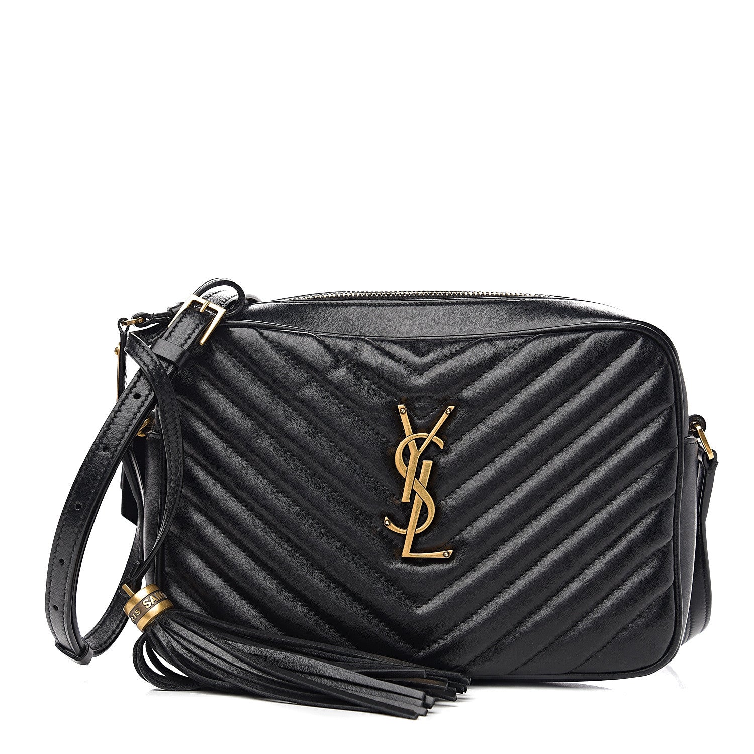 Saint Laurent Calfskin Matelasse Monogram Lou Camera Bag Black 1 of 8