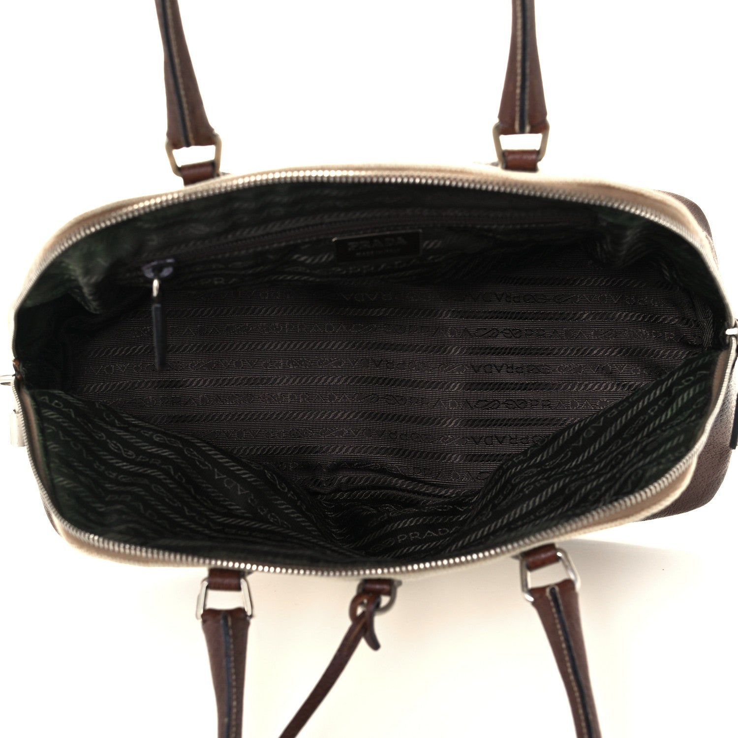 Prada Canapa Cinghiale Frame Bowler Brown 5 of 12