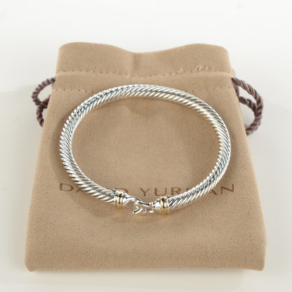 David Yurman Sterling Silver 18K Yellow Gold 5mm Cable Classic Buckle Bracelet 5 of 5