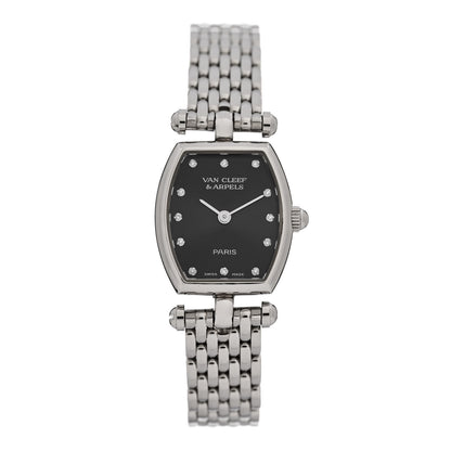 Van Cleef & Arpels Stainless Steel Diamond 18mm Classic Watch Black 1 of 5
