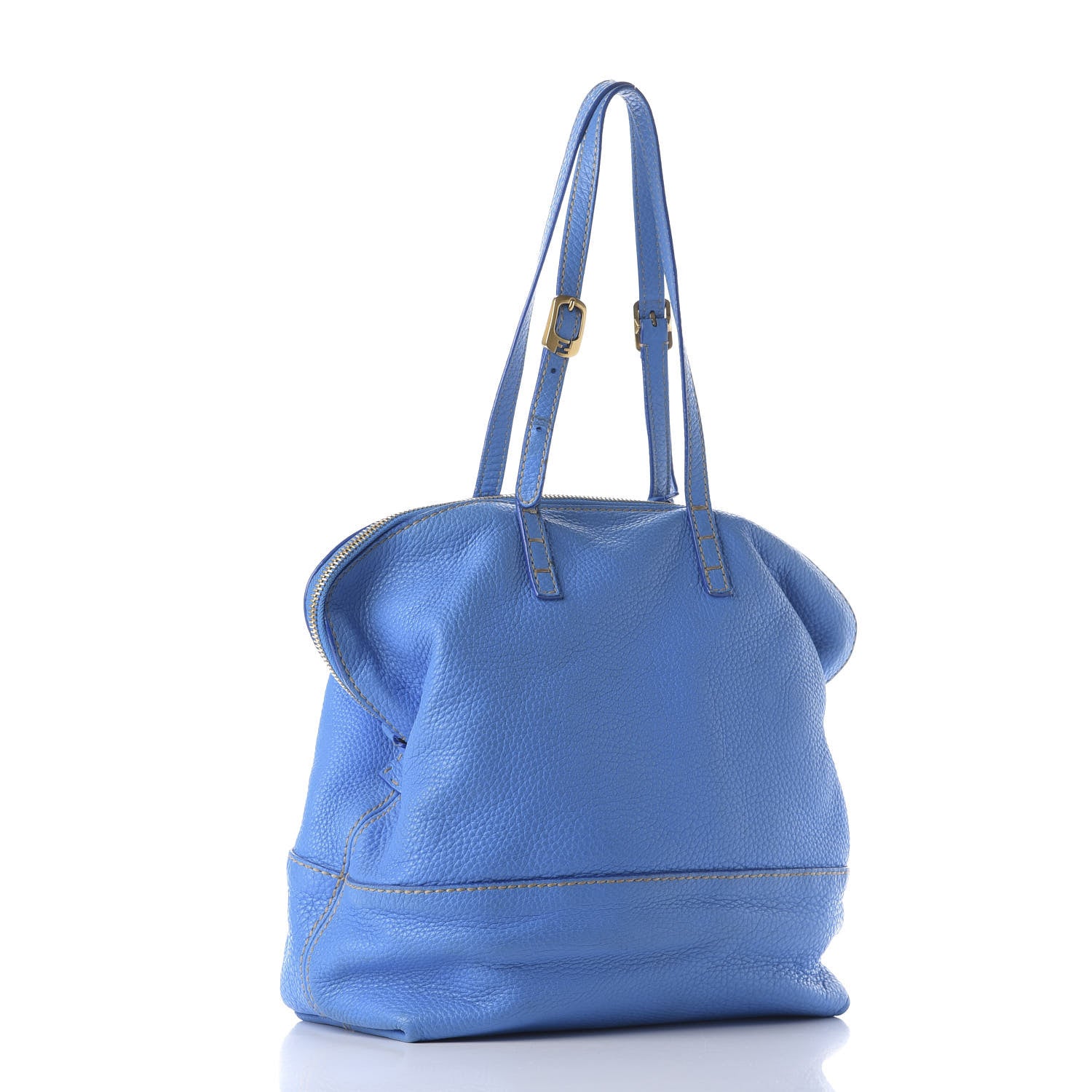 Fendi Calfskin Romano Selleria 2Bag Blue 2 of 9