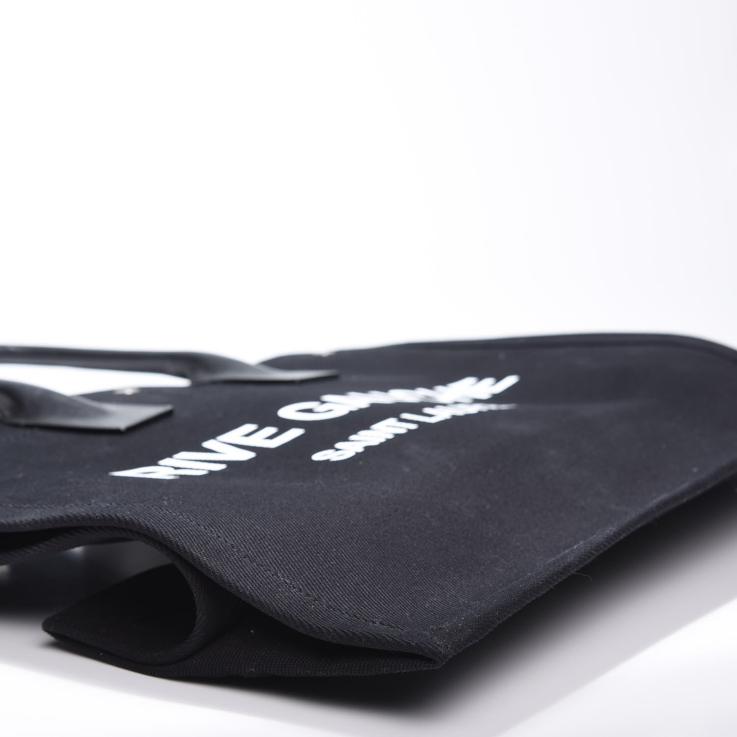 Saint Laurent Linen Calfskin Rive Gauche Tote Black 5 of 10