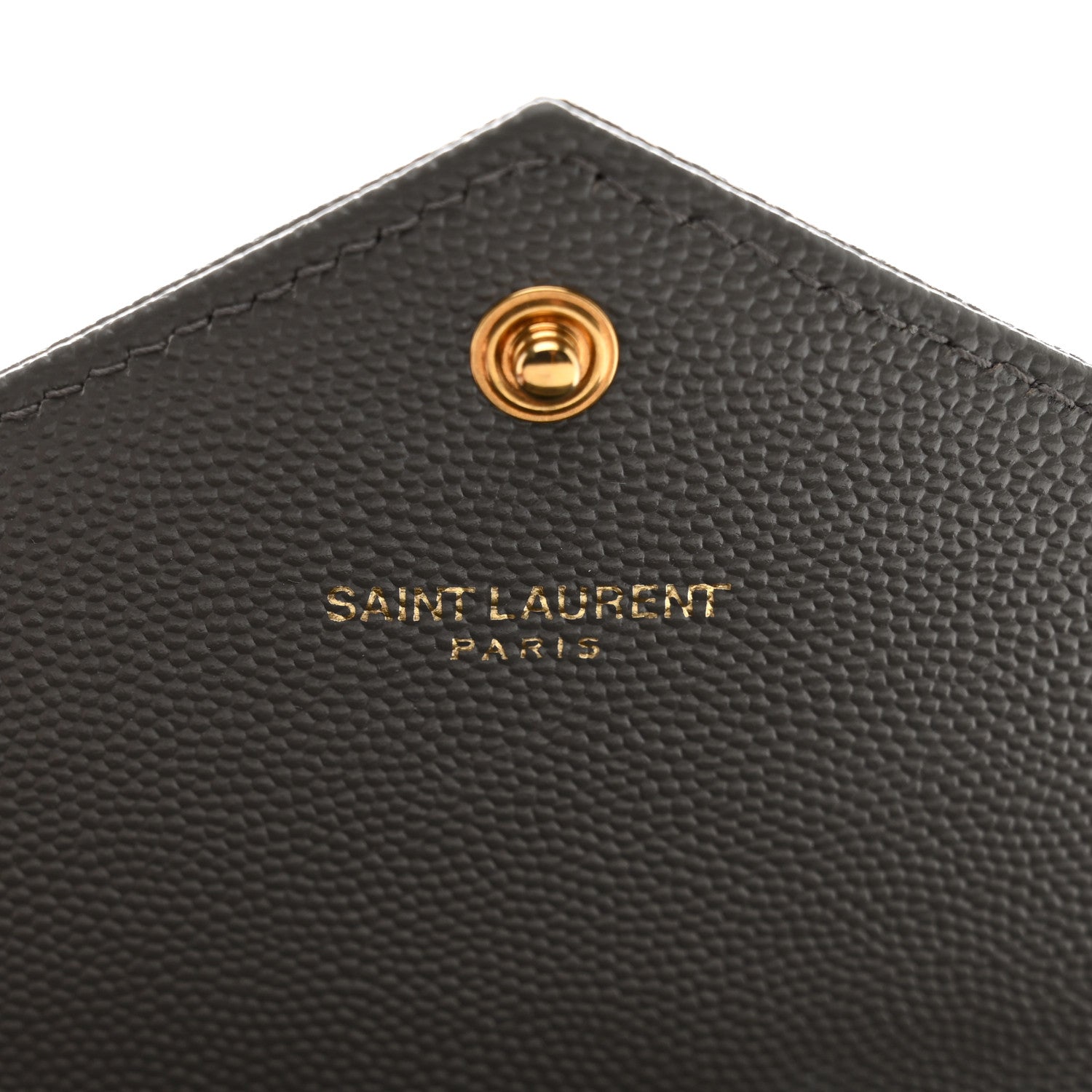 Saint Laurent Grain De Poudre Matelasse Chevron Monogram Flap Wallet Fog 7 of 9
