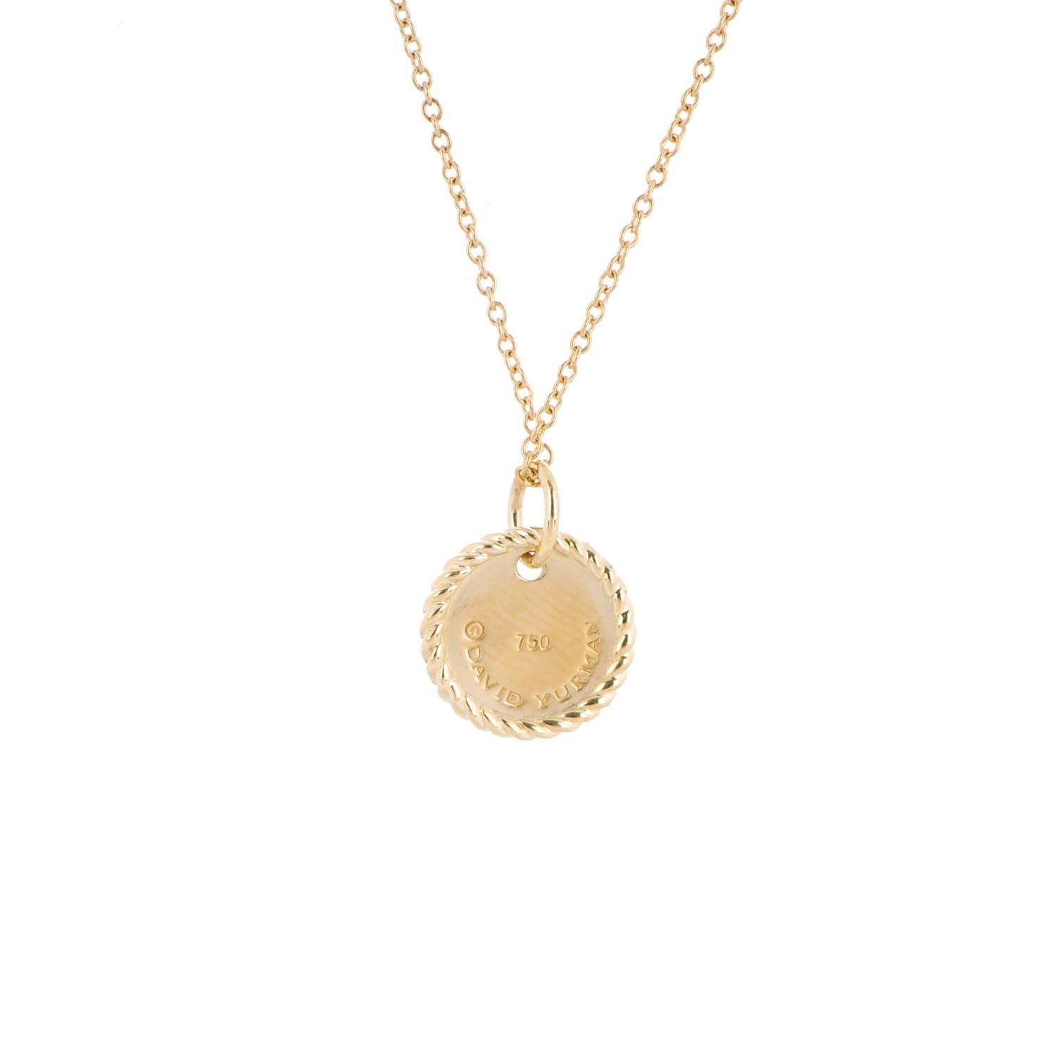 David Yurman 18K Yellow Gold Diamond Initial A Charm Necklace 4 of 6