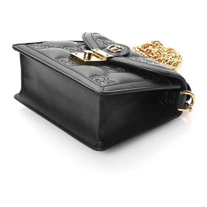 Gucci Calfskin GG Matelasse Mini Top Handle Shoulder Bag Black 10 of 12