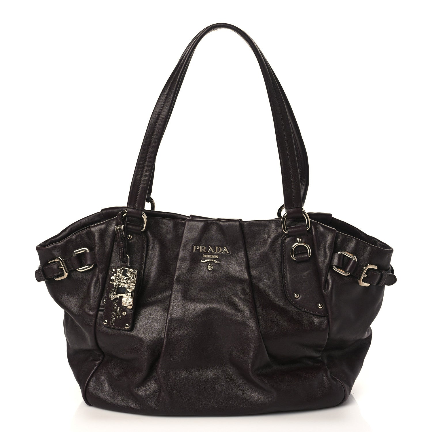 Prada Soft Calfskin Shopping Tote Prugna 1 of 7