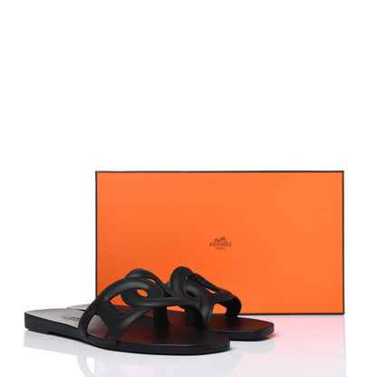 Hermes Rubber Aloha Sandals 37 Black 8 of 8