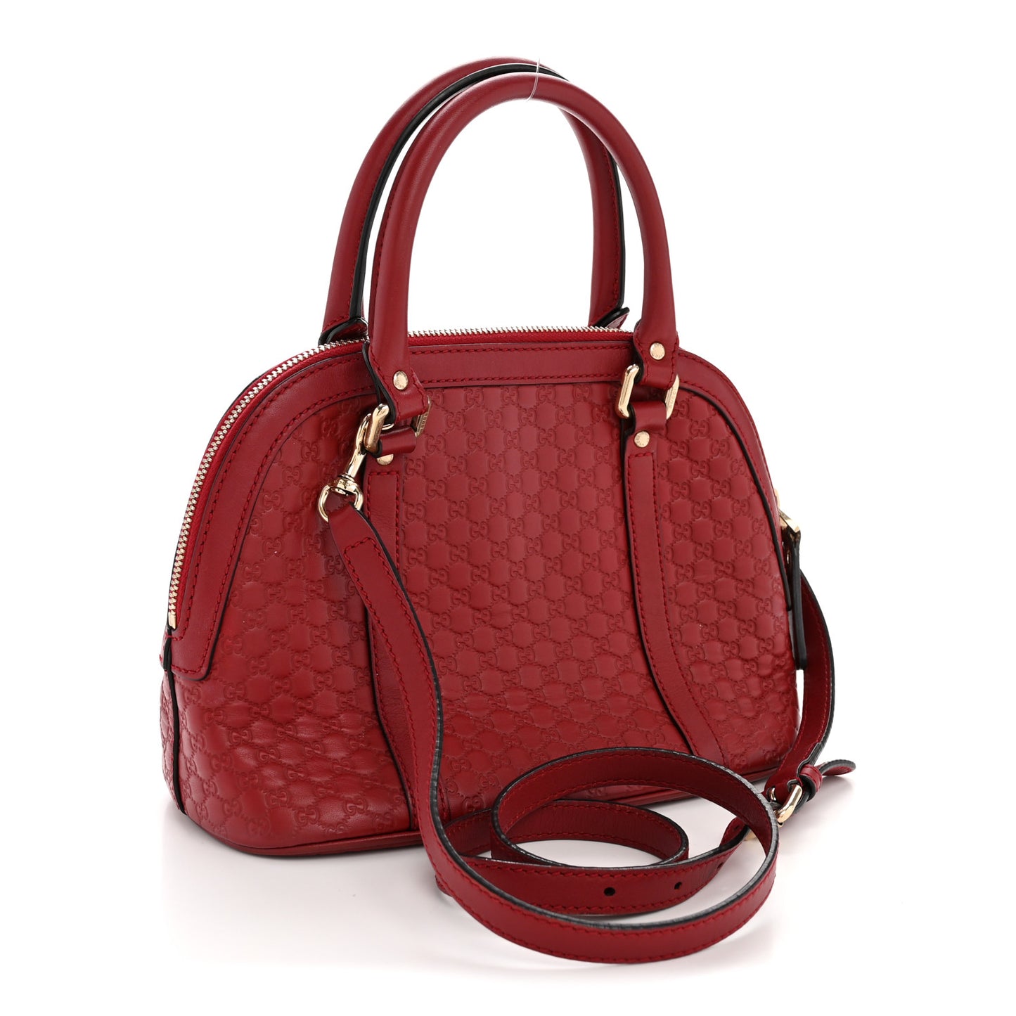 Soft Microguccissima Mini Dome Bag Red
