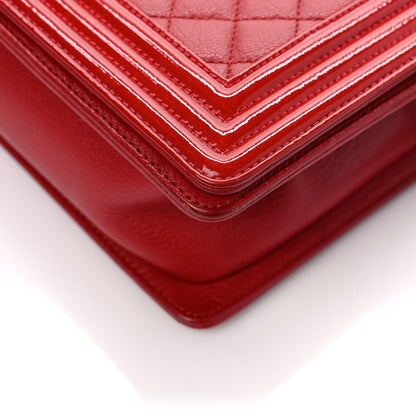 Chanel Patent Goatskin Quilted New Medium Boy Flap Red 10 of 10