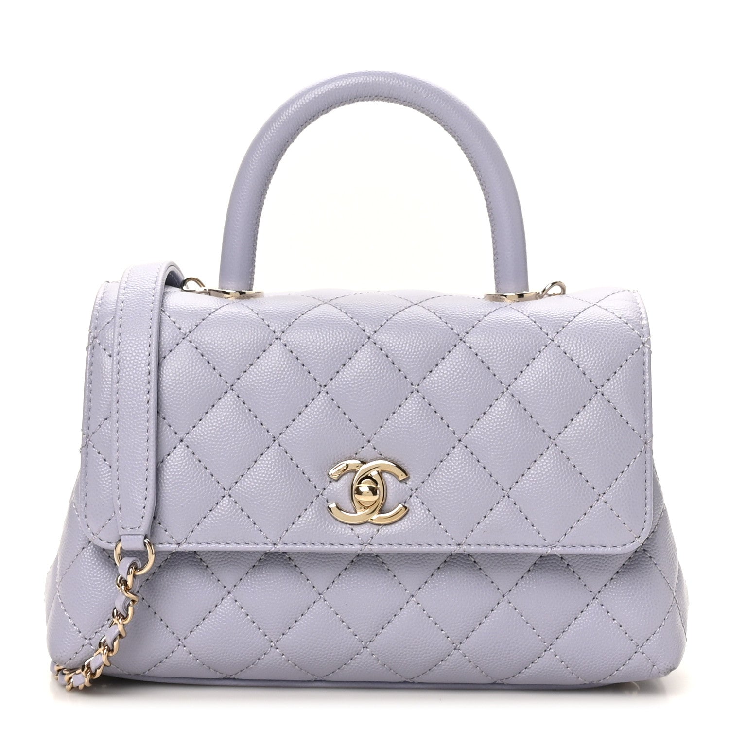 Chanel Caviar Quilted Mini Coco Handle Flap Light Purple 1 of 10