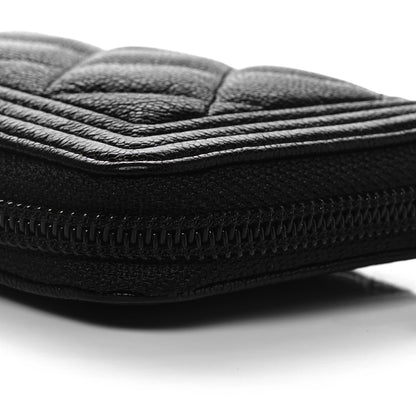 Chanel Caviar Quilted Small Boy Zip Around Wallet Black 9 of 10