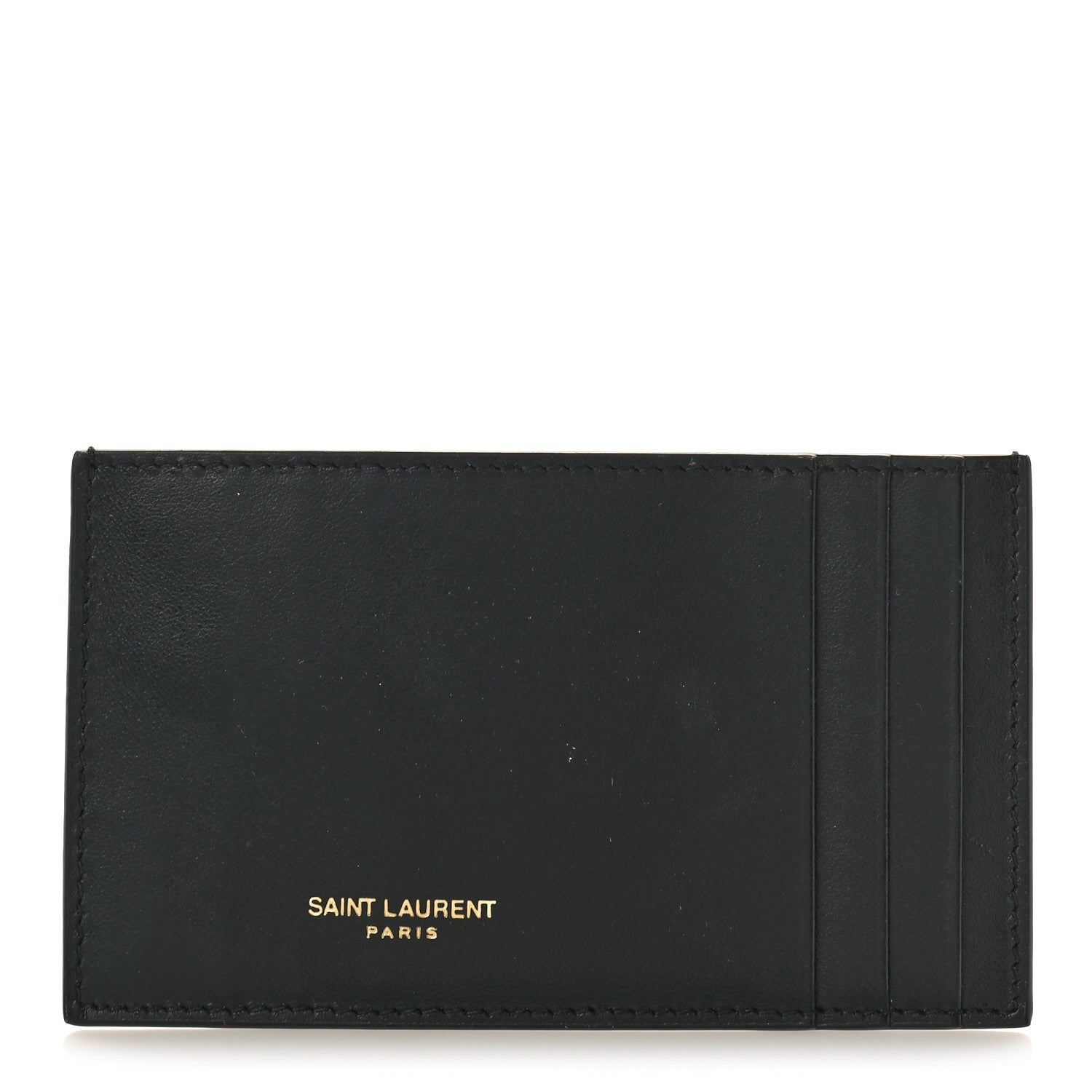Saint Laurent SAINT LAURENT Smooth Calfskin Uptown Card Holder Black Black 1 of 7