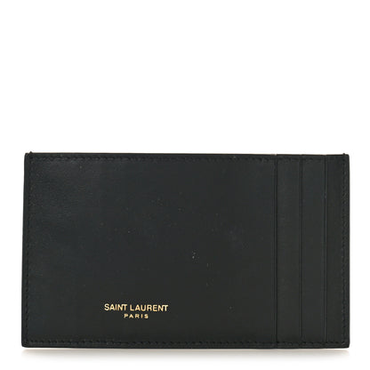 Saint Laurent SAINT LAURENT Smooth Calfskin Uptown Card Holder Black Black 1 of 7