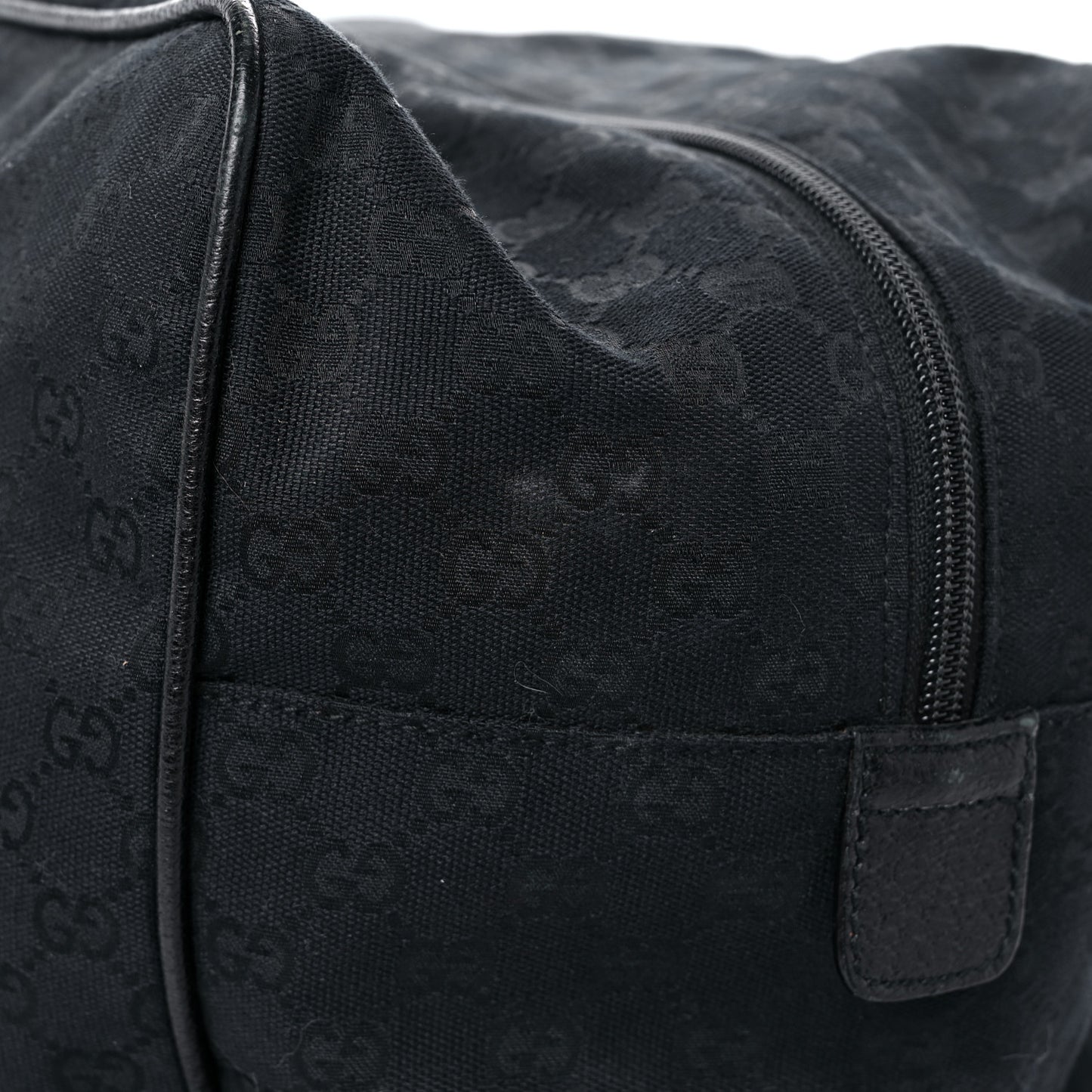 GG Monogram Web Large Collapsible Carry On Duffle Bag Black