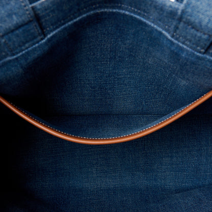 Celine Denim Large Thais Cabas Navy Tan 6 of 10