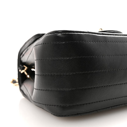 Chanel Lambskin Chevron Quilted Mini Square Flap Black 9 of 11
