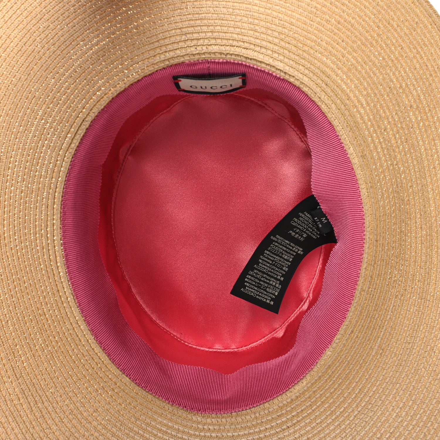 Gucci Woven Rope Straw New Flora Alba Hat M White 6 of 8